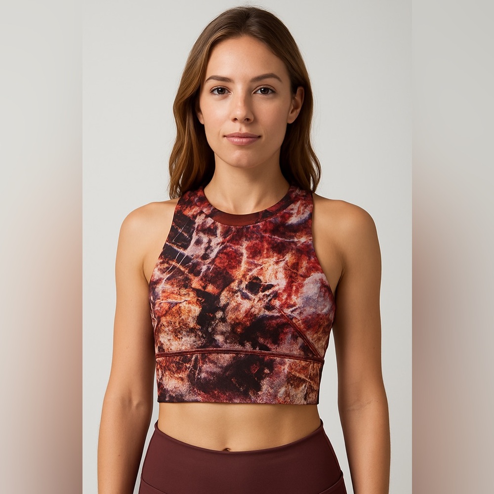 Lululemon Abstract Print Racerback Sports Bra Tank Top Women’s Size 4